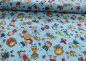 Preview: Chris cotton blue fabric with figures and animals